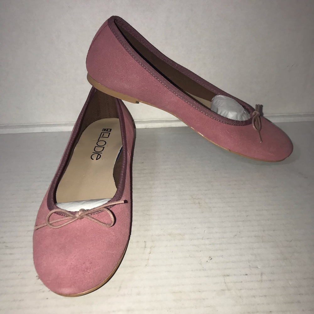 NWOB Elodie BAILARINA Marianela Serraje Rosa Flats Sz 38 Sz 7-7.5
